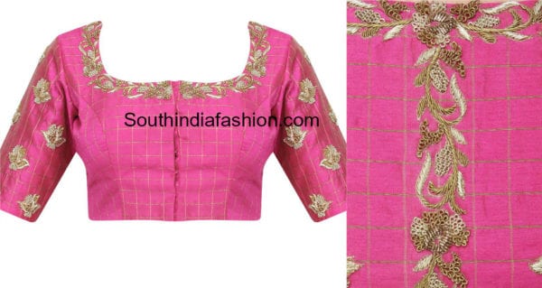 Simple Maggam Embroidered Blouse Designs – South India Fashion