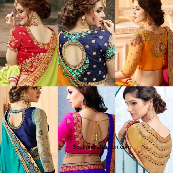 latest neck designs for saree blouse 2018