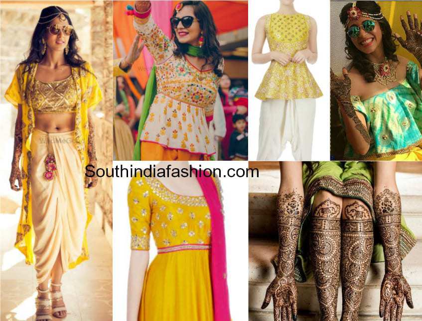 best mehndi dresses for brides