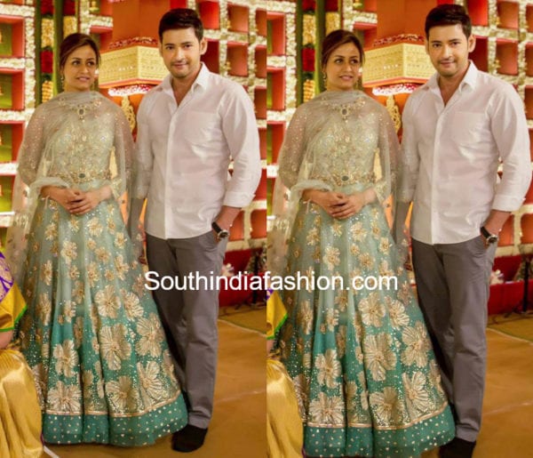namratha mahesh anarkali chukkapalli wedding 600x515 Namrata shirodkar in tarun tahilaini anarkali at chukkapalli wedding
