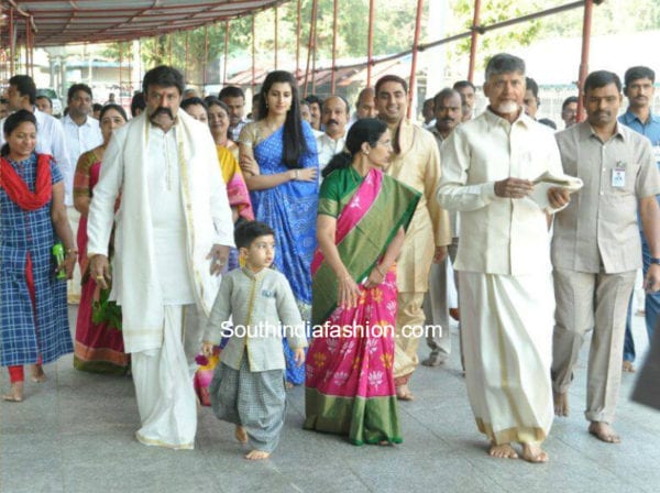 Chandrababu Naidu with family at Tirumala Tirupati 