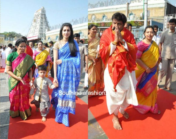 Chandrababu Naidu with family at Tirumala Tirupati 