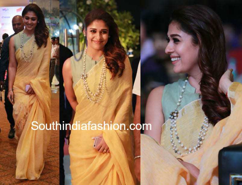 nayanthara in linen saree at Hindu World Of Women 2018 Awards