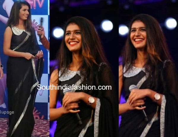 priya prakash varrier black saree super singer