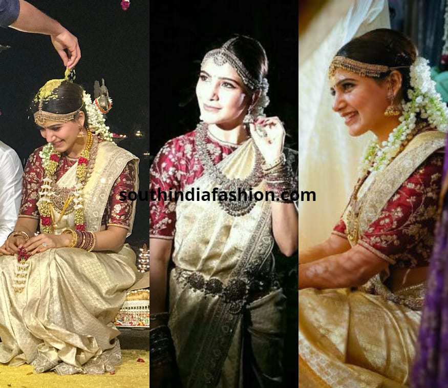 samantha wedding saree and jewellery