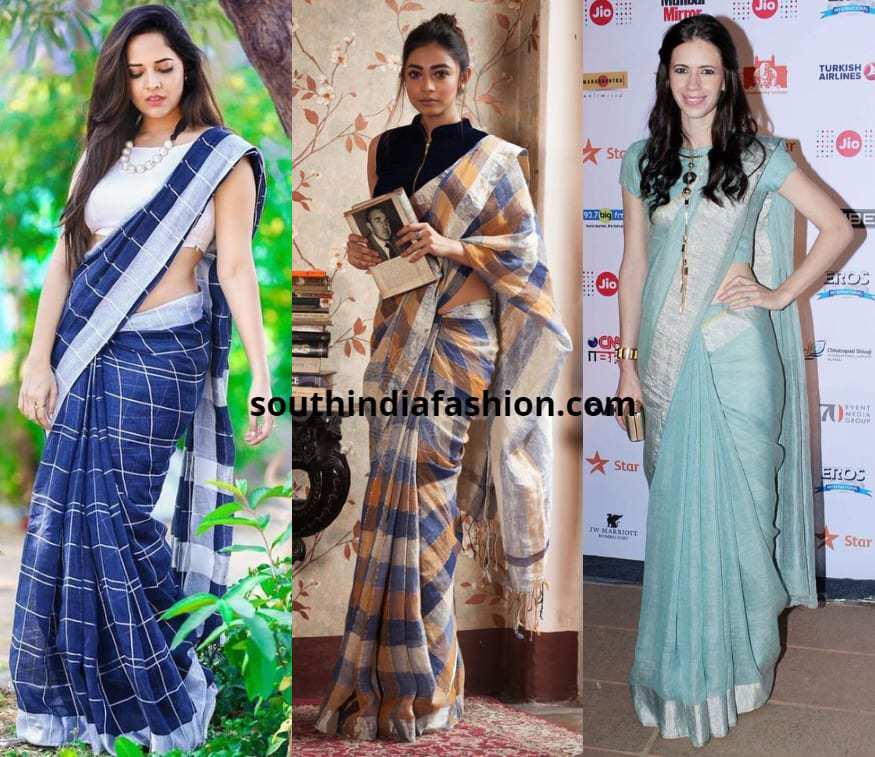 party wear saree wearing style