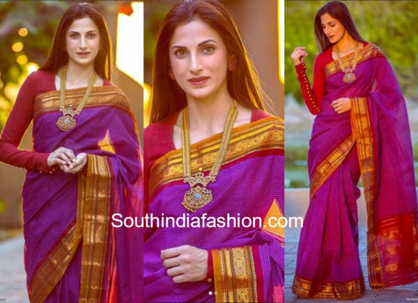 shilpa reddy gadwal saree full sleeves blouse