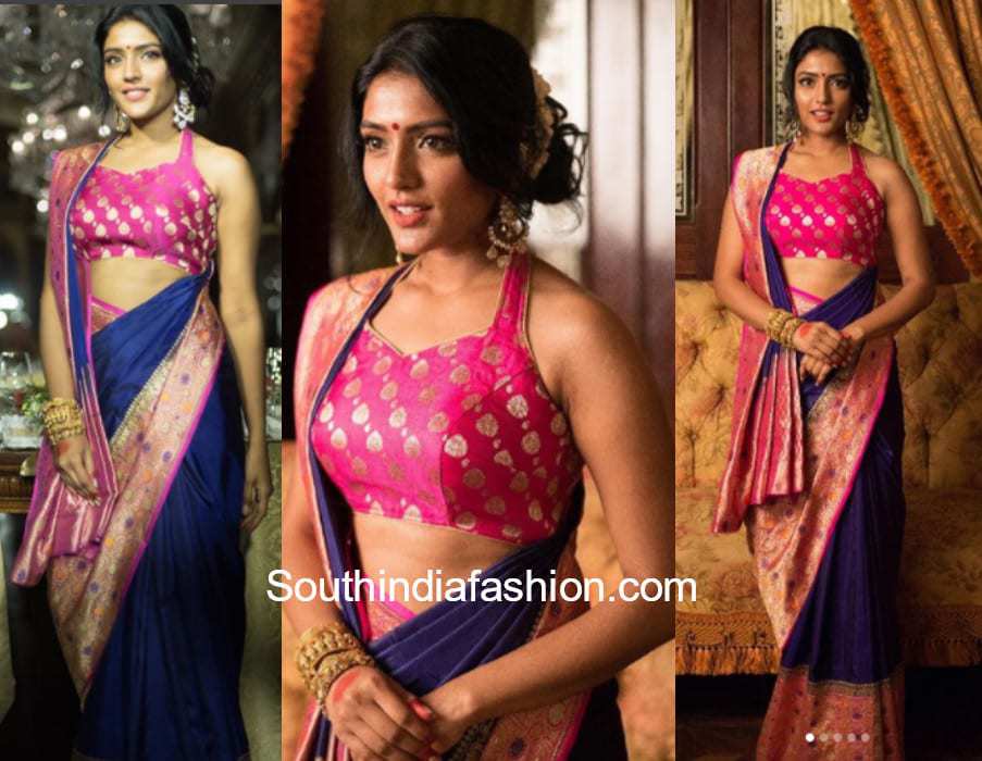 Eesha Rebba in a banarasi saree by Rajyalakshmi Heritage for Teach For Change Event