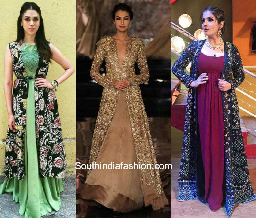 Indian gowns with short jacket outlet