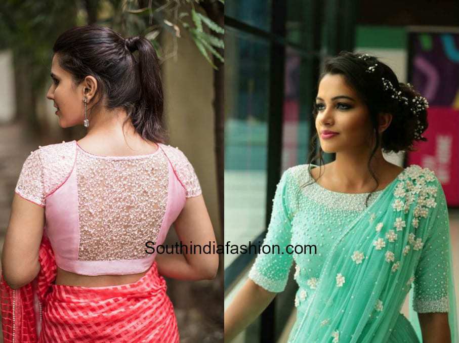 Pearl Work Trend For Sarees, Anarkalis and Blouses!