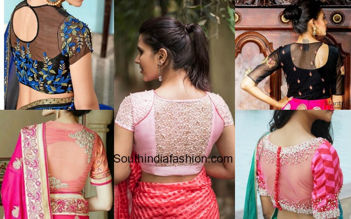 Sheer Embroidery Blouse Designs