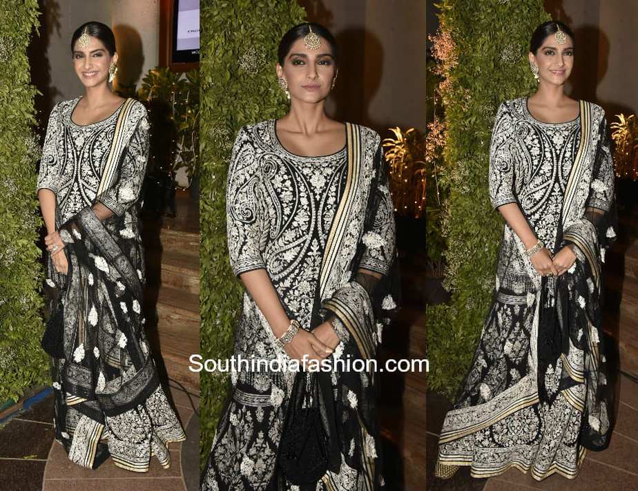 Sonam Kapoor in Abu Jani Sandeep Khosla at Saudamini Mattu Wedding Reception