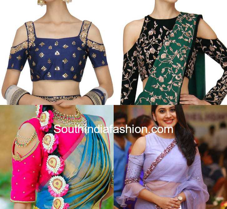 cut shoulder blouse designs