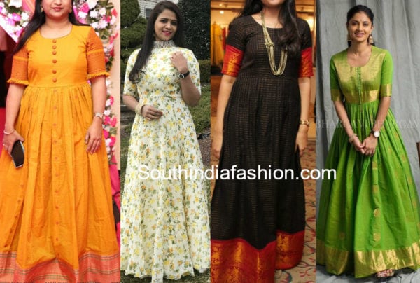 floor length kurtis made form old sarees