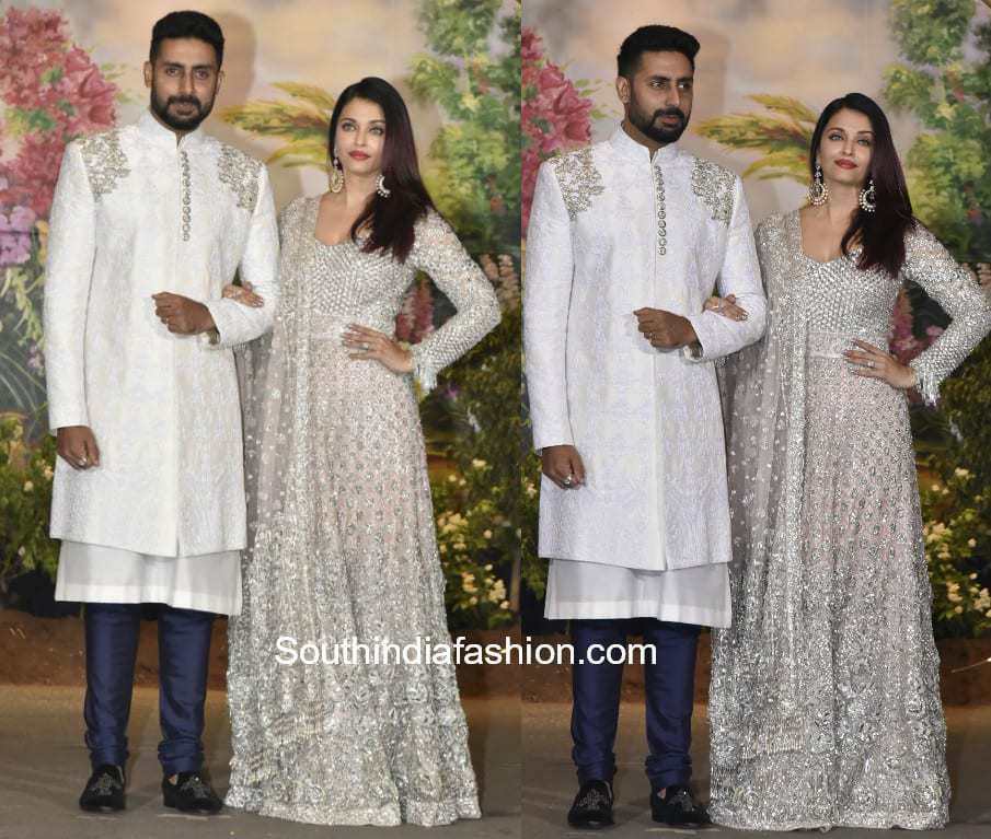 Aishwarya And Abhishek Look Elegant In Ivory At Sonam S Wedding