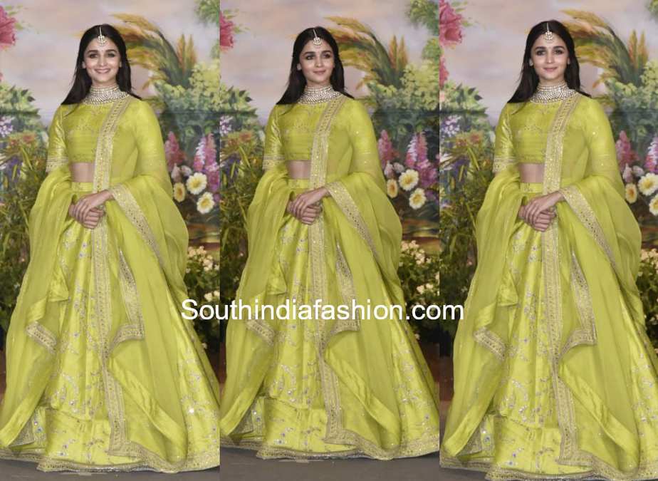 alia in green lehenga