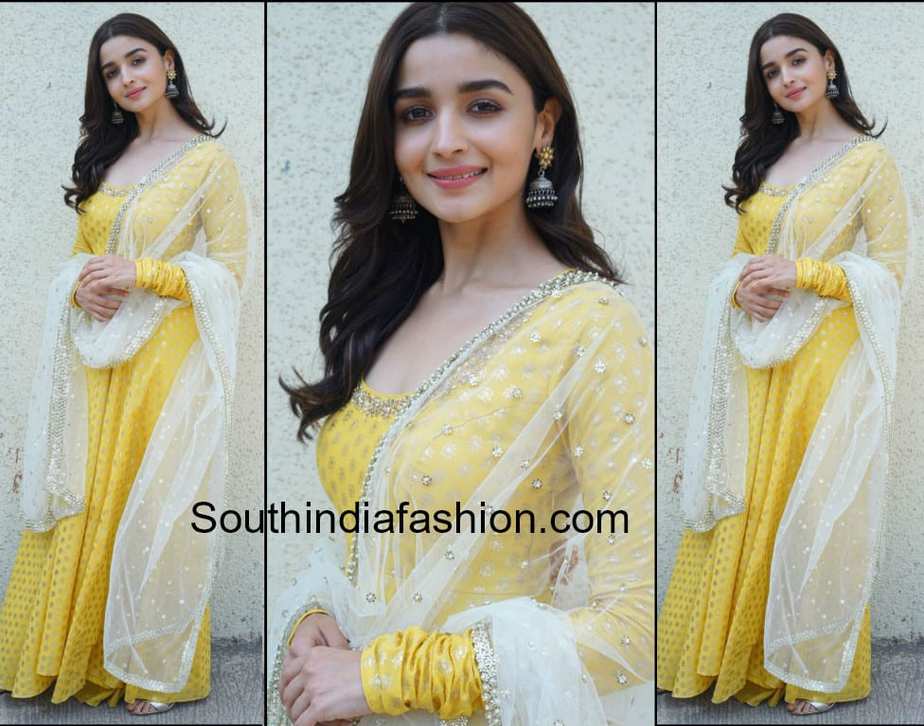 alia bhatt in yellow anarkali