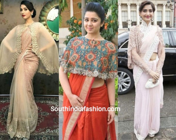 actresses wearing cape blouse