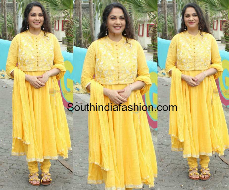 gracy singh in yellow biba anarkali