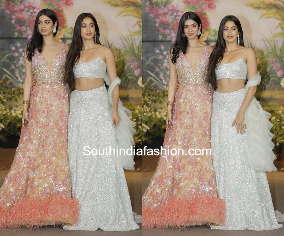 jhanvi kapoor and khushi kapoor at sonam kapoor wedding reception