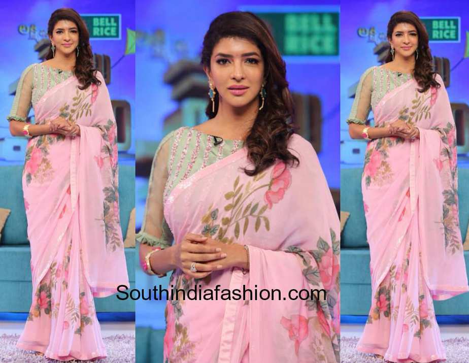 lakshmi manchu pink saree memu saitham