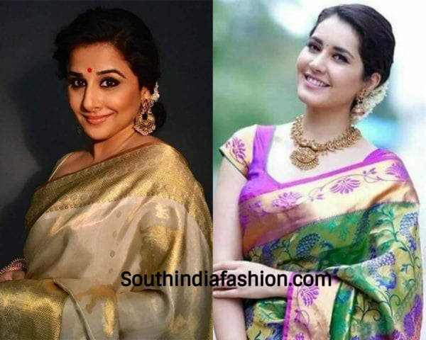 Raashi Khanna's Simple Saree Hairstyle for Medium-Length | IWMBuzz