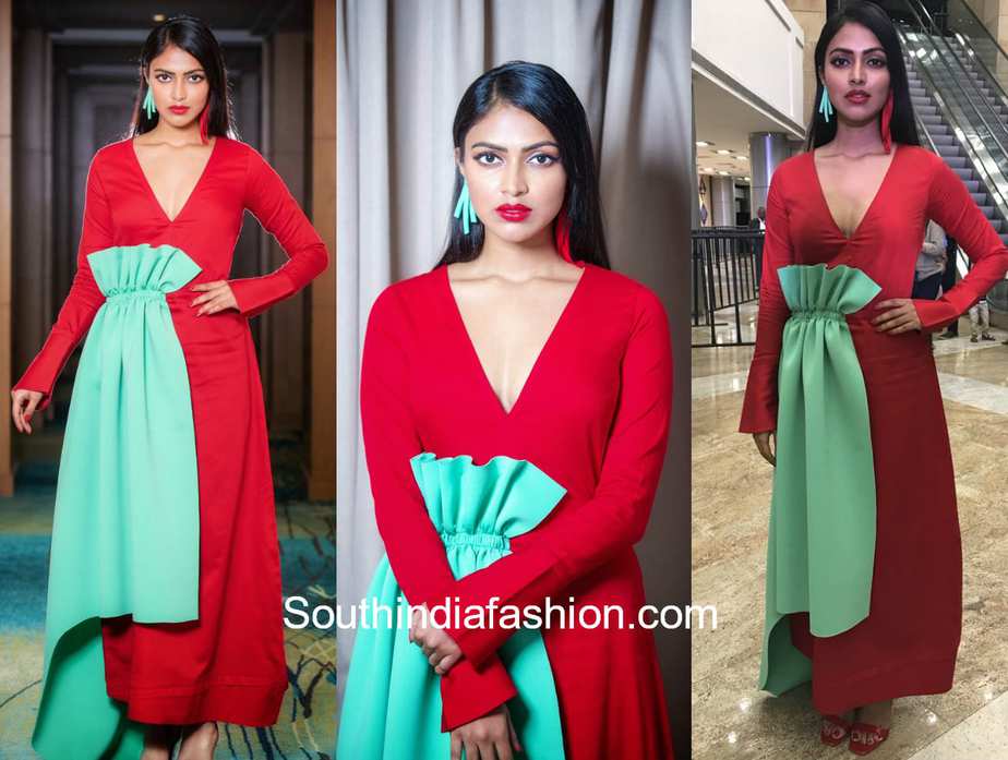 amala paul red dress filmfare awards 2018