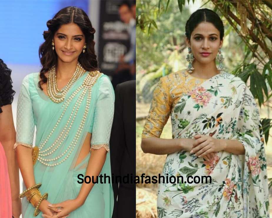 actresses wearing elbow sleeve blouse