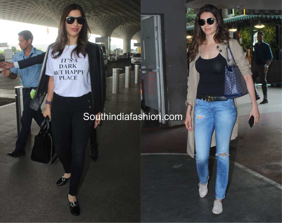 Karishma Tanna and Sophie Choudry airport style