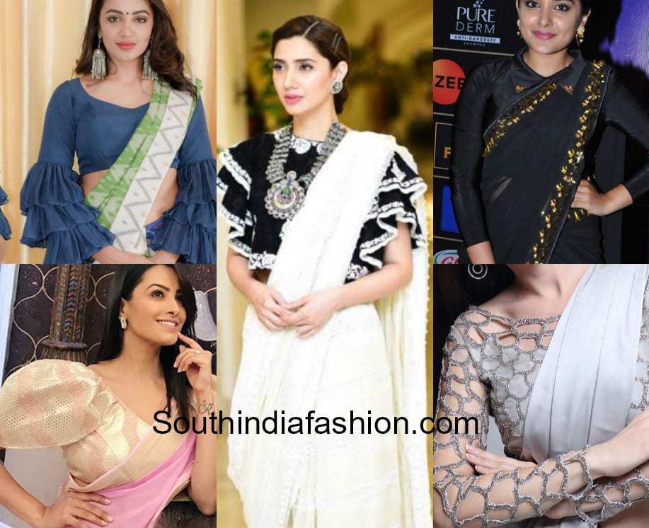 latest modern stylish saree blouse designs 2018