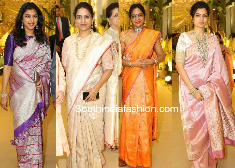 reception guest look in saree