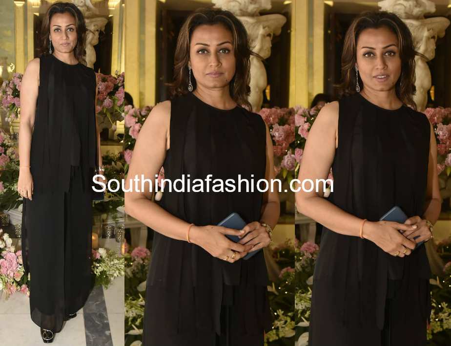 namrata shirodkar black dress shriya bhupal wedding reception