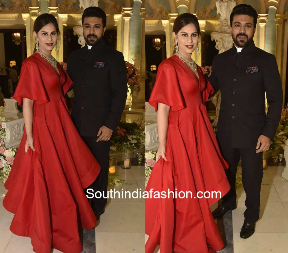 ram charan upasana at shriya bhupal wedding bash