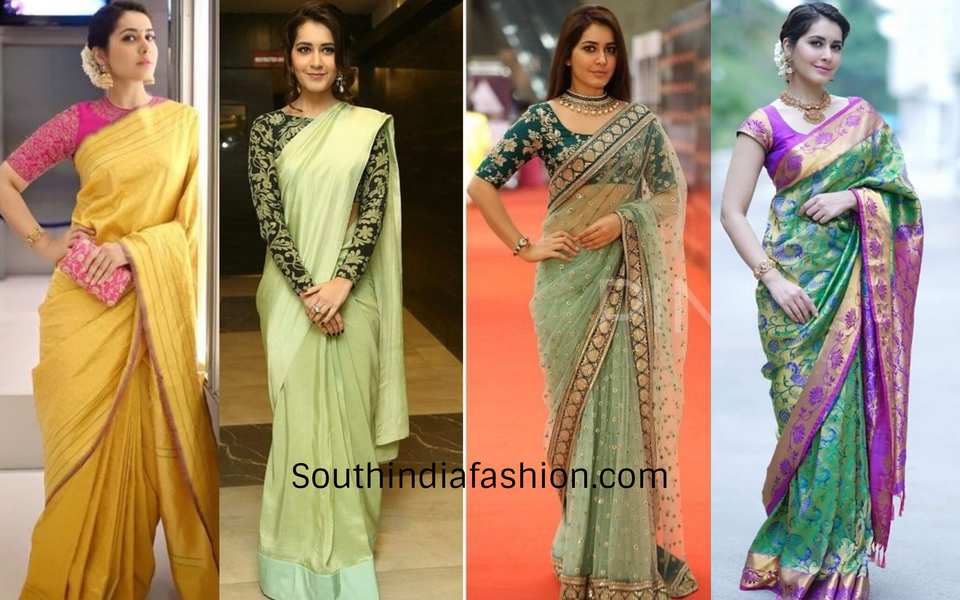 rashi khanna saree looks