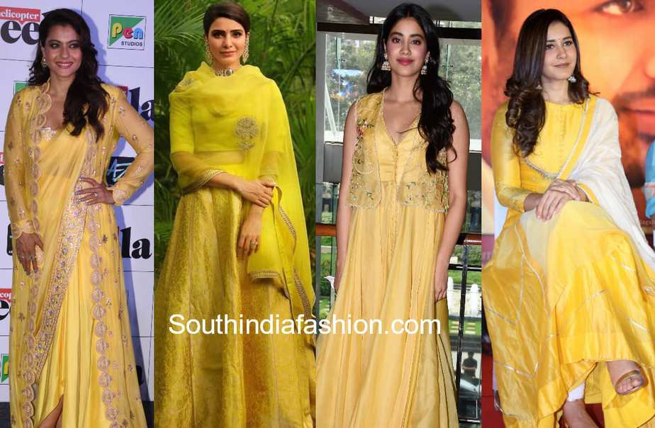 yellow ethnic gown