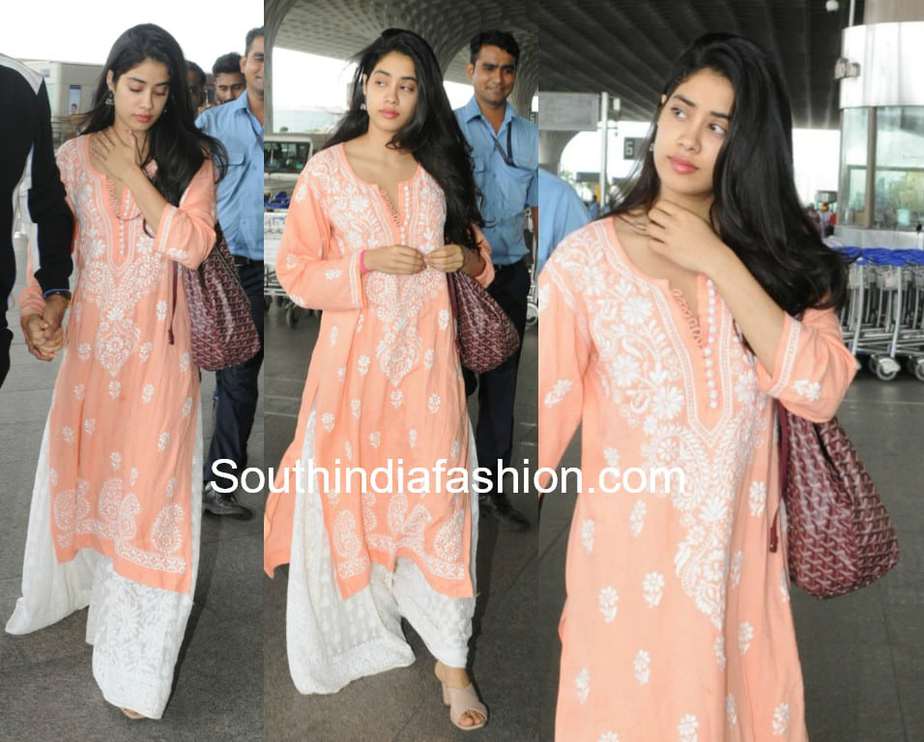 janhvi kapoor chikankari palazzo suit