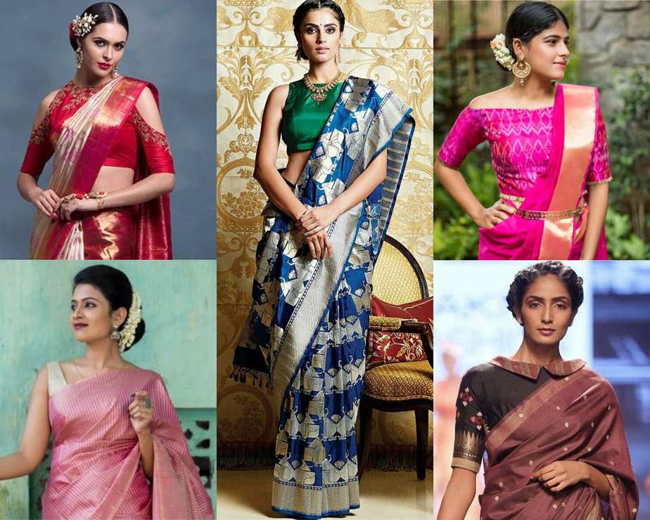 modern blouses for traditional sarees