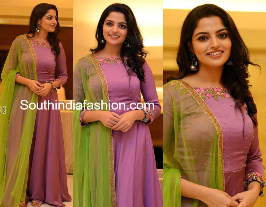 nikhila vimal lavender anarkali