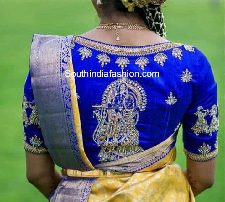 radha krishna embroidery blouse