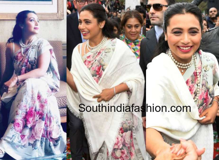 rani mukerji floral sabyasachi saree melbourne film festival