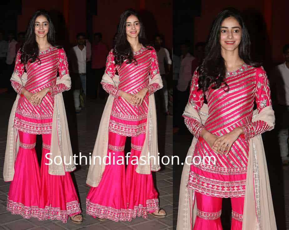 ananya panday pink sharara manish malhotra