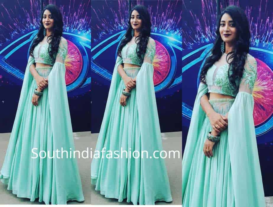 bhanu sri long skirt crop top bigg boss telugu finale