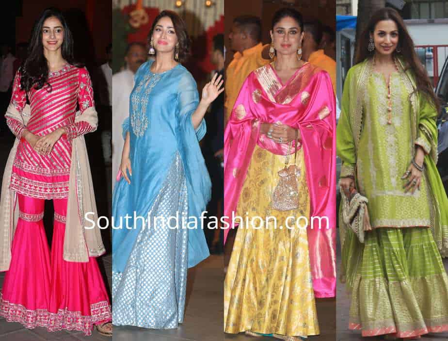 celebrities in sharara suits