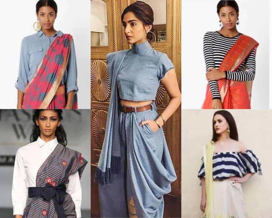 different types of shirts with sarees