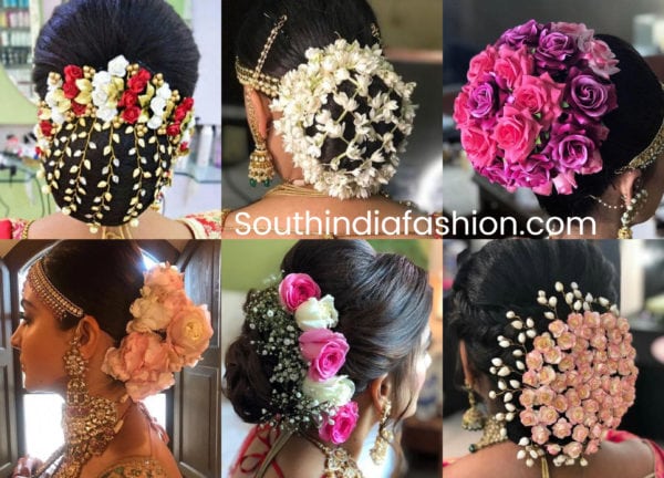 Indian Wedding Bun Hairstyle With Flowers and Gajra!