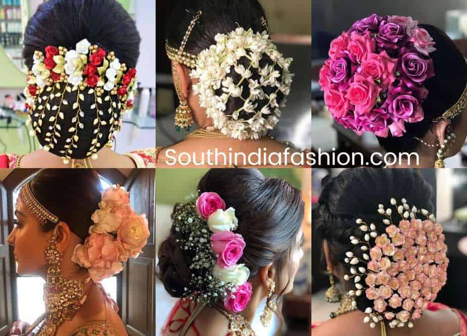 bun hairstyles with flowers