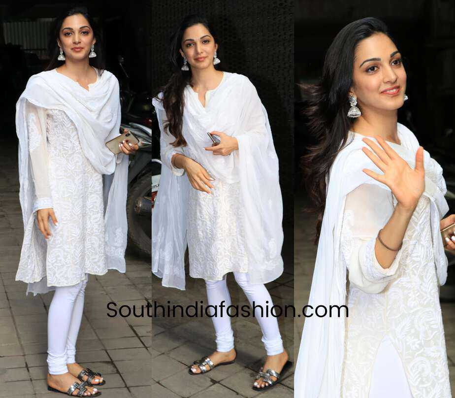 kiara advani white chikankari salwar kameez