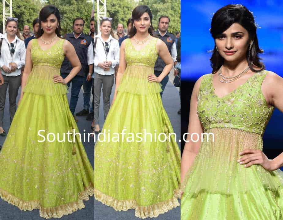 prachi desai in archita narayanam green lehenga LMIFW 2018