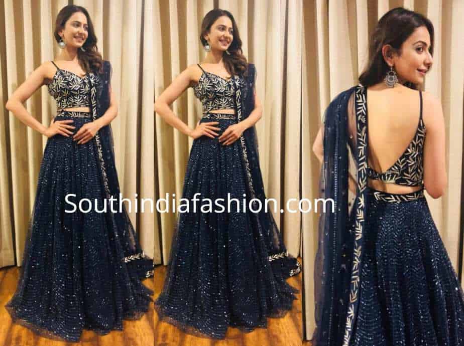 rakul preet blue lehenga