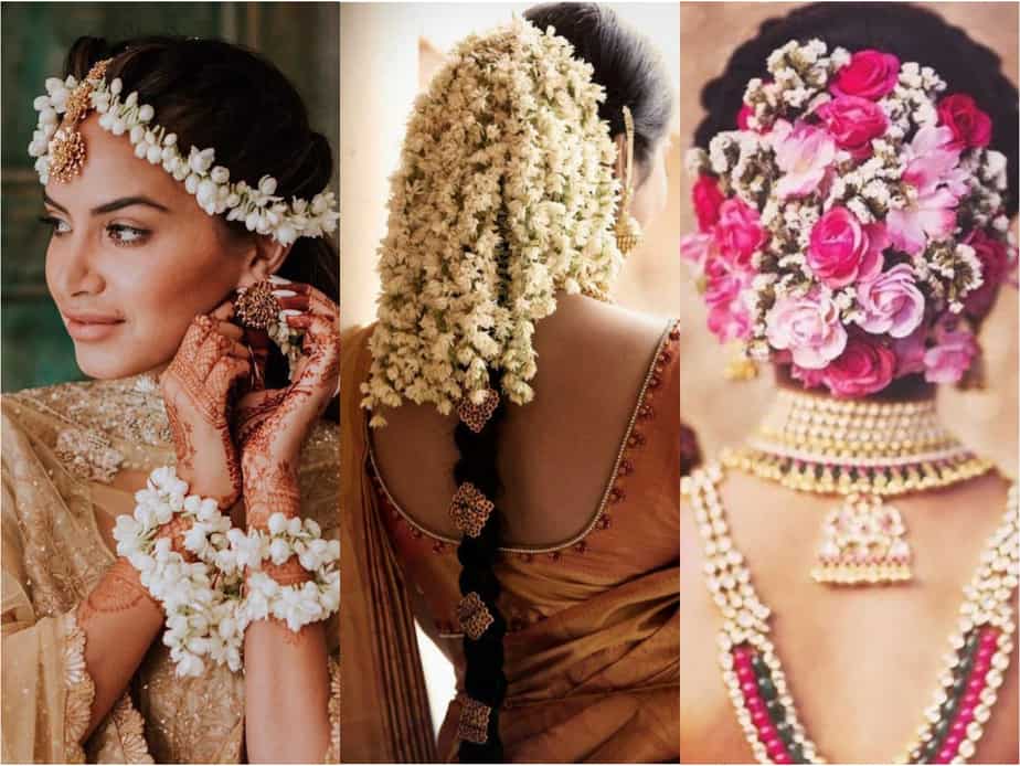 15 trending gajra hairstyles that we spotted on real brides  Real Wedding  Stories  Wedding Blog